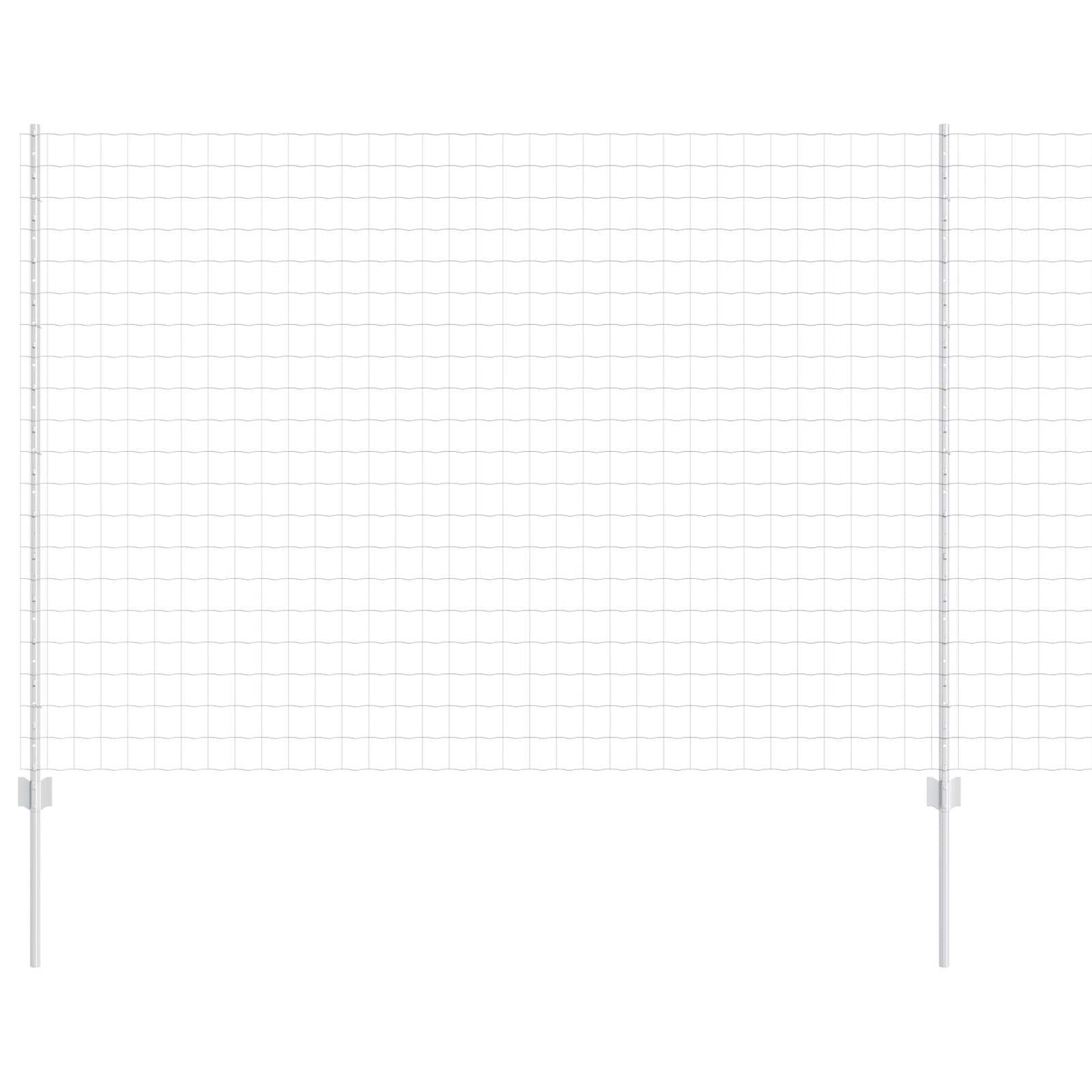 Euro Fence with Post 10 x 1.5 m Galvanised Steel Silver Mesh