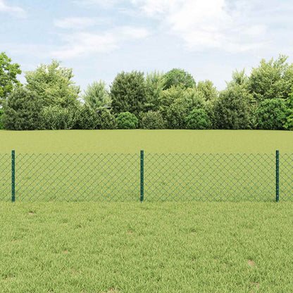 Chain Link Fence with Post 10 x 0.4 m (W x H) PVC-Coated Steel
