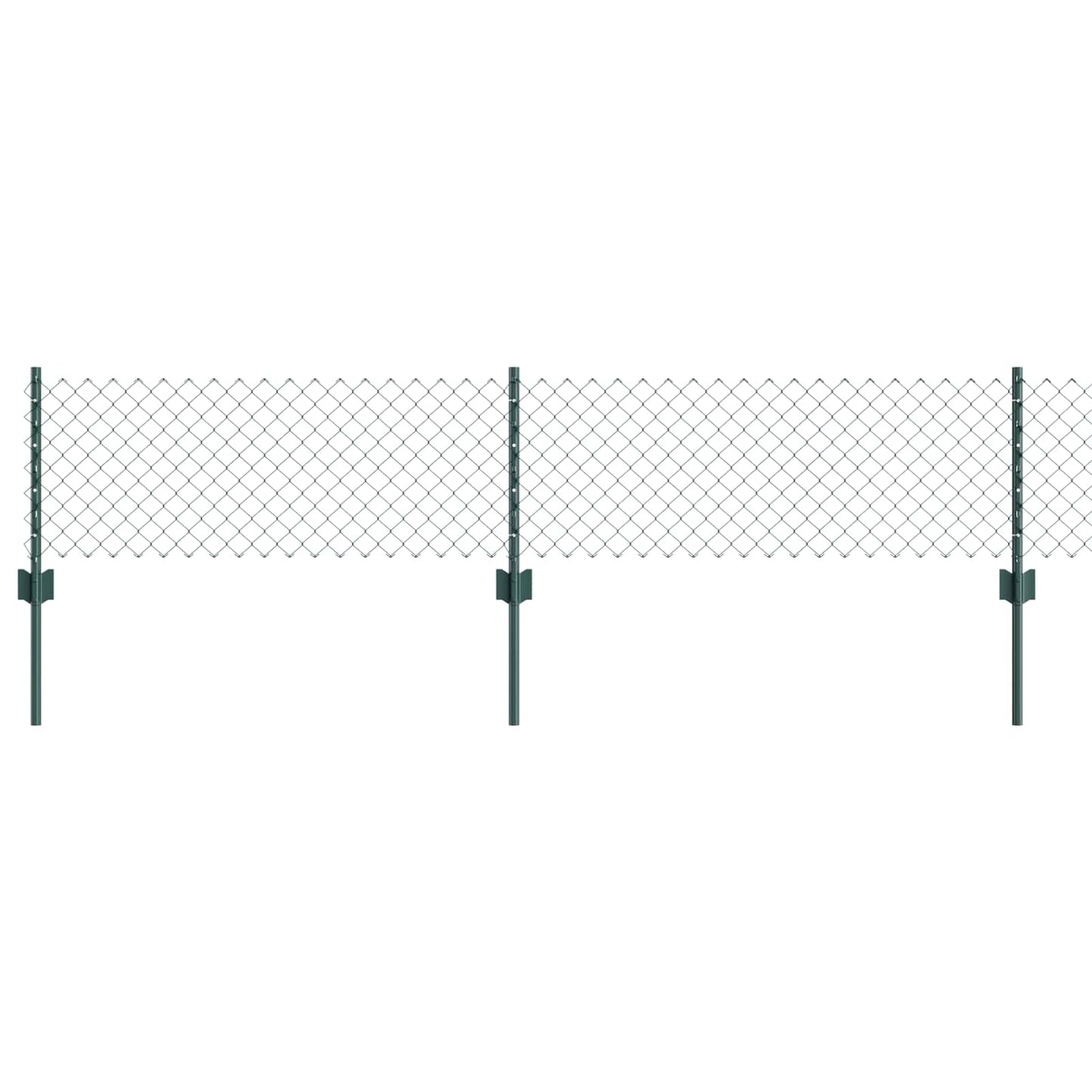 Chain Link Fence with Post 10 x 0.4 m (W x H) PVC-Coated Steel