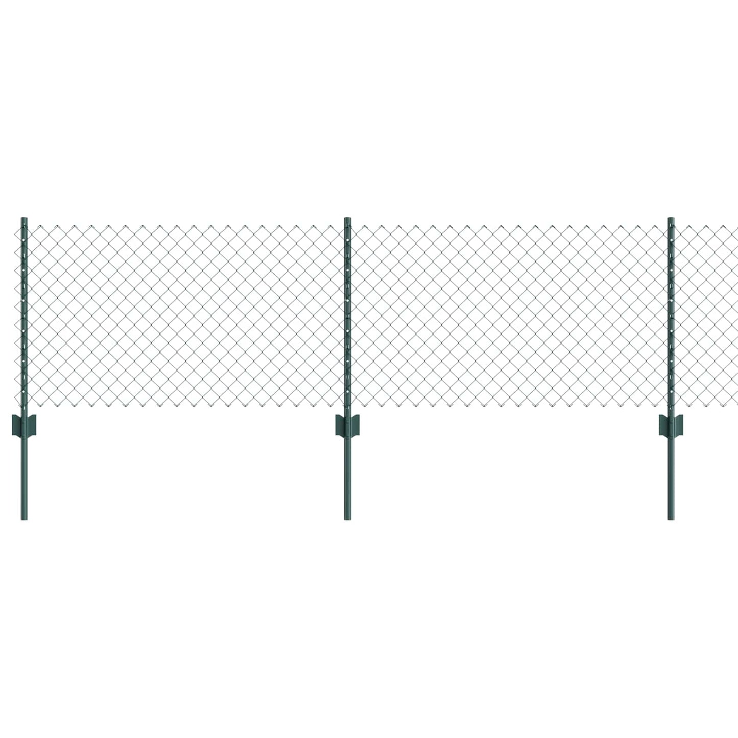 Chain Link Fence with Post 10 x 0.6 m (W x H) PVC-Coated Steel