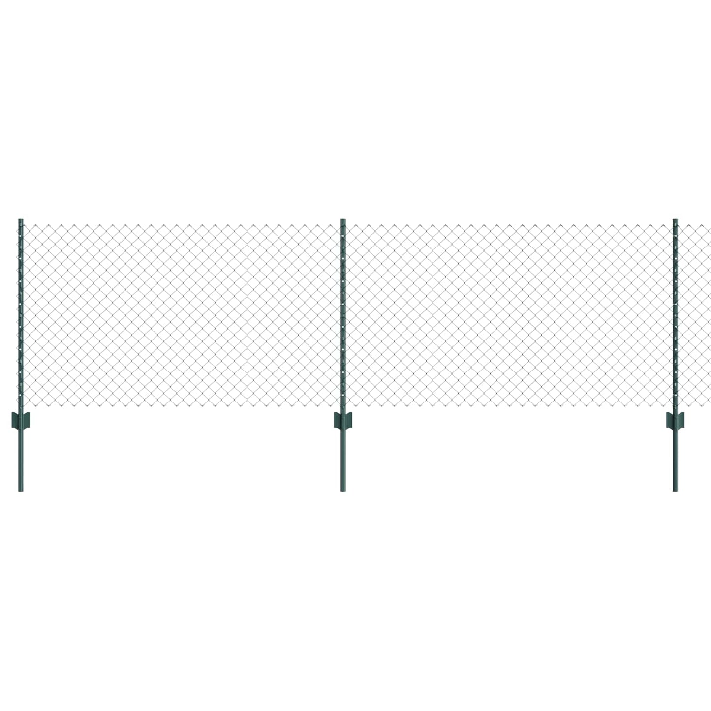 Chain Link Fence with Post 10 x 0.8 m (W x H) PVC-Coated Steel