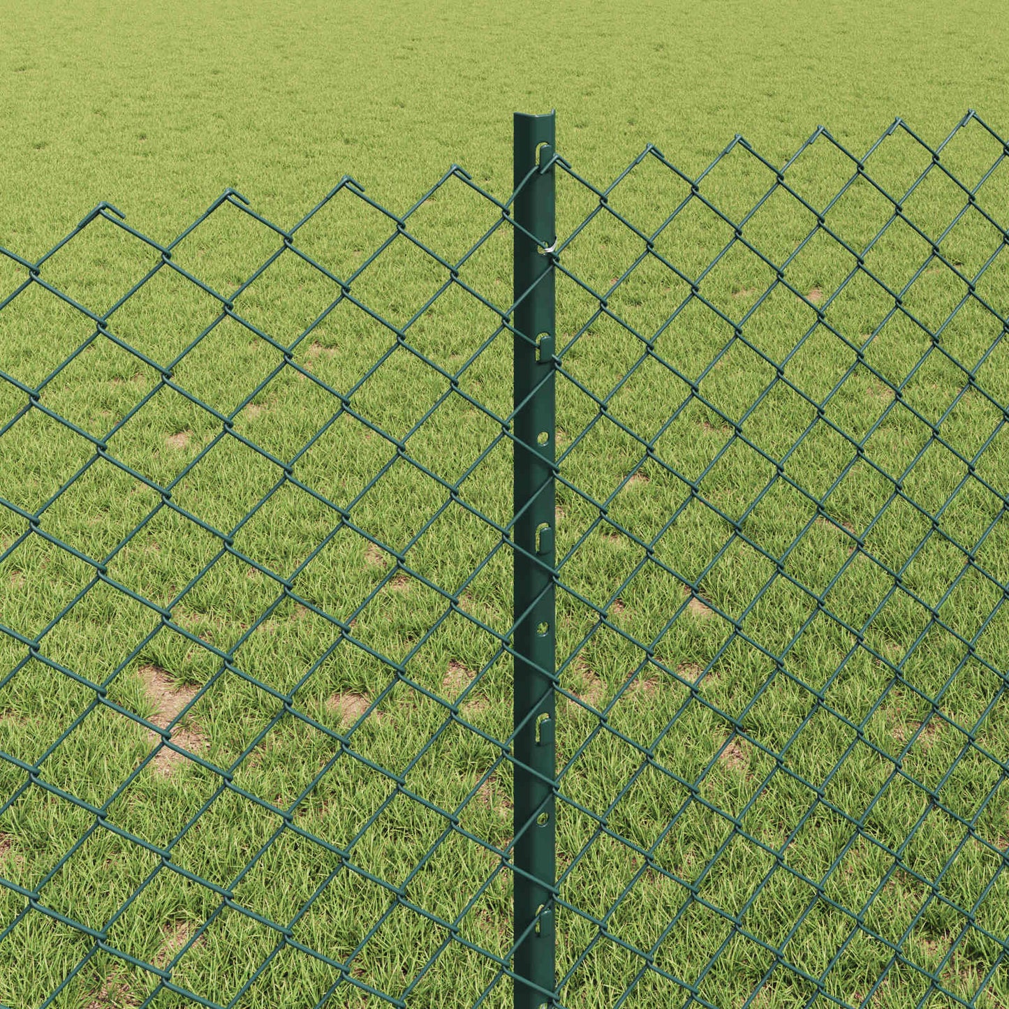 Chain Link Fence with Post 10 x 1 m (W x H) PVC-Coated Steel
