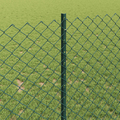 Chain Link Fence with Post 10 x 1 m (W x H) PVC-Coated Steel