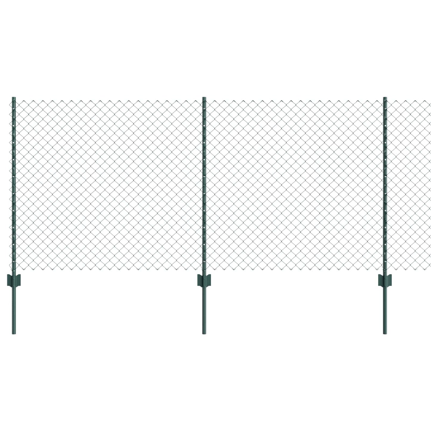 Chain Link Fence with Post 10 x 1 m (W x H) PVC-Coated Steel