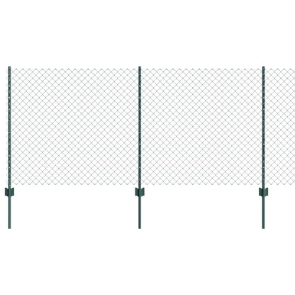 Chain Link Fence with Post 10 x 1 m (W x H) PVC-Coated Steel