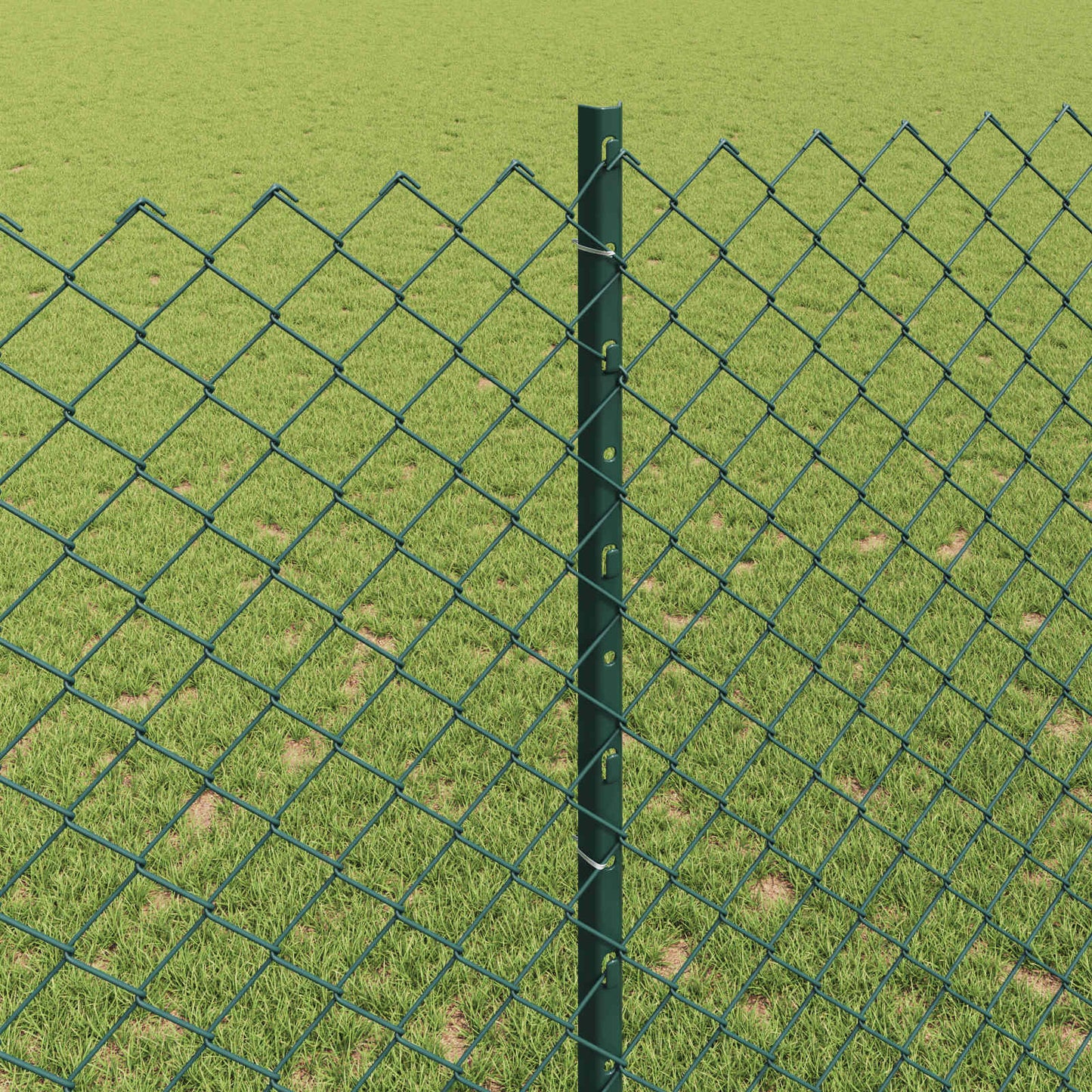 Chain Link Fence with Post 10 x 1.4 m (W x H) PVC-Coated Steel
