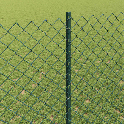 Chain Link Fence with Post 10 x 1.4 m (W x H) PVC-Coated Steel