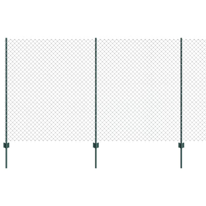 Chain Link Fence with Post 10 x 1.4 m (W x H) PVC-Coated Steel