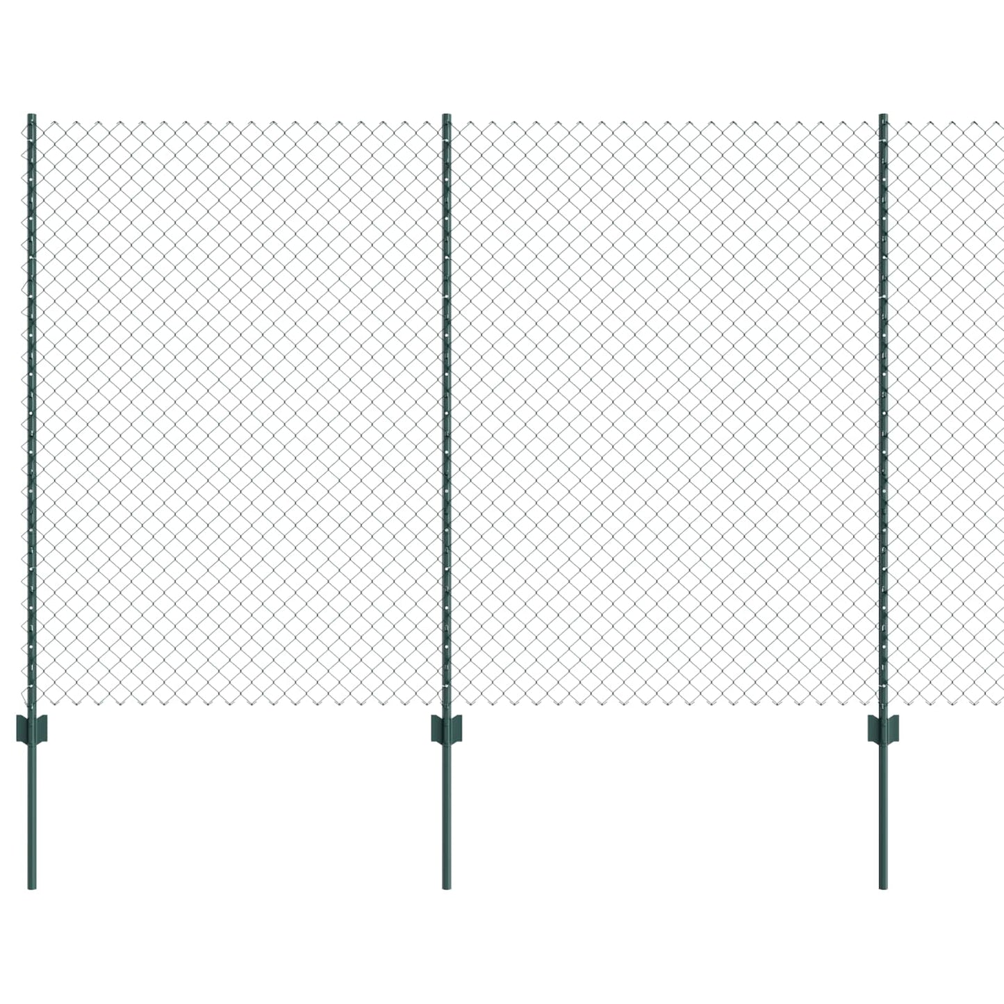 Fence with Post Green 1.6 x 10 m Steel and PVC