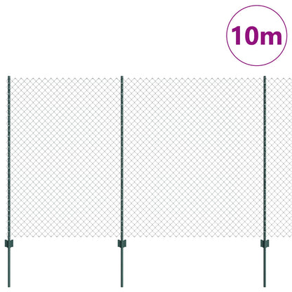 Fence with Post Green 1.6 x 10 m Steel and PVC