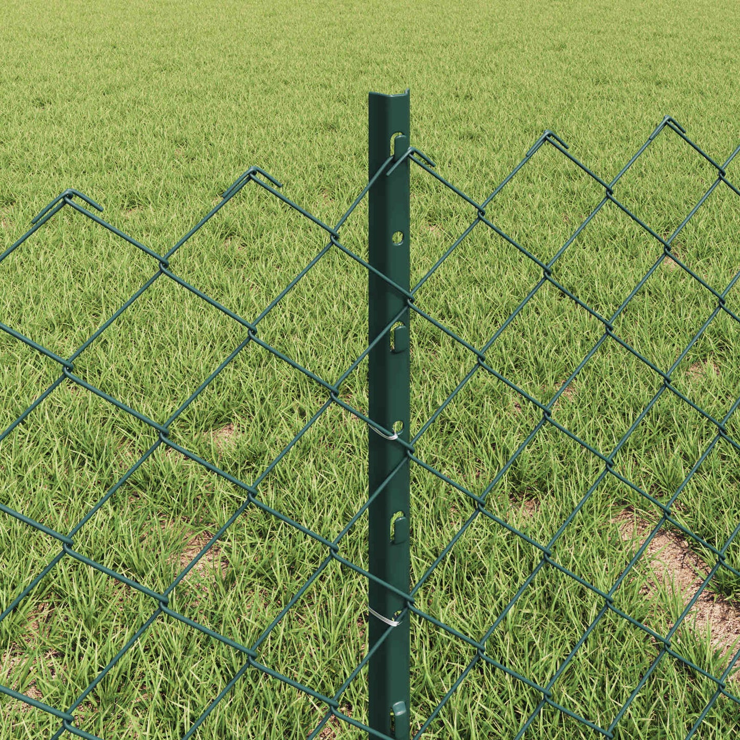 Chainlink Fence with Post 10 x 0.4 m PVC-Coated Steel Green