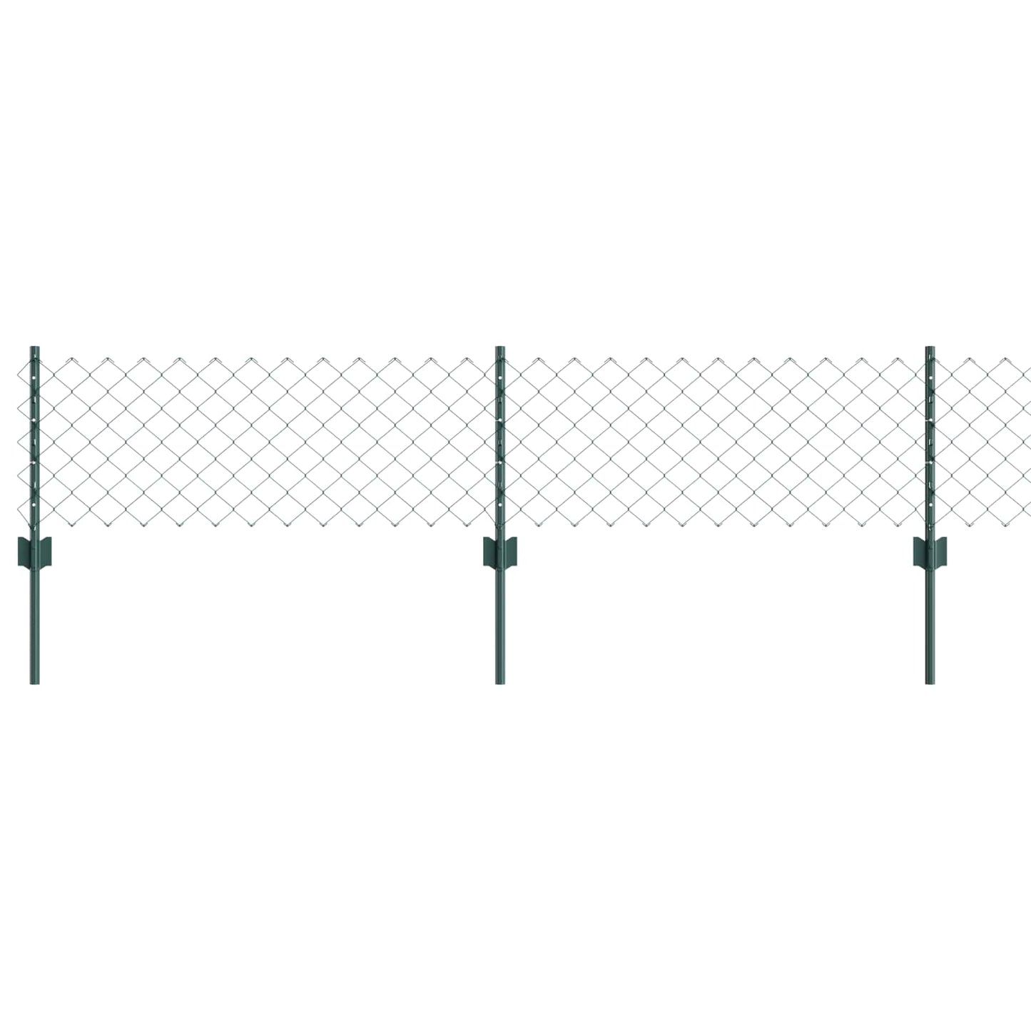 Chainlink Fence with Post 10 x 0.4 m PVC-Coated Steel Green