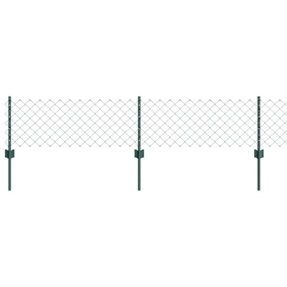 Chainlink Fence with Post 10 x 0.4 m PVC-Coated Steel Green