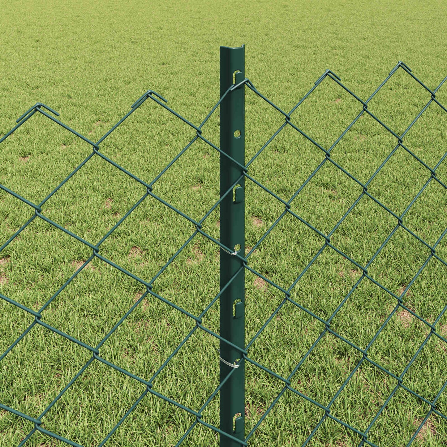 Chainlink Fence with Post 10 x 0.8 m PVC-Coated Steel Green
