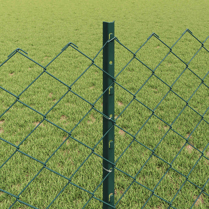 Chainlink Fence with Post 10 x 0.8 m PVC-Coated Steel Green