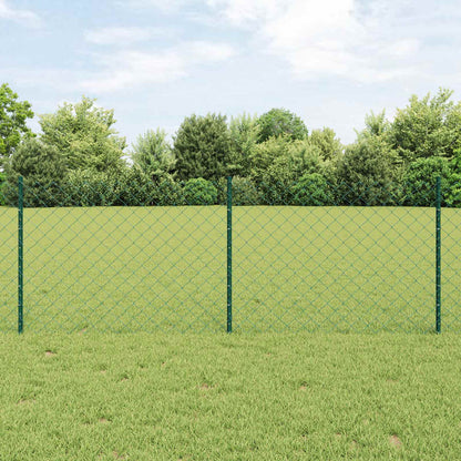 Chainlink Fence with Post 10 x 0.8 m PVC-Coated Steel Green