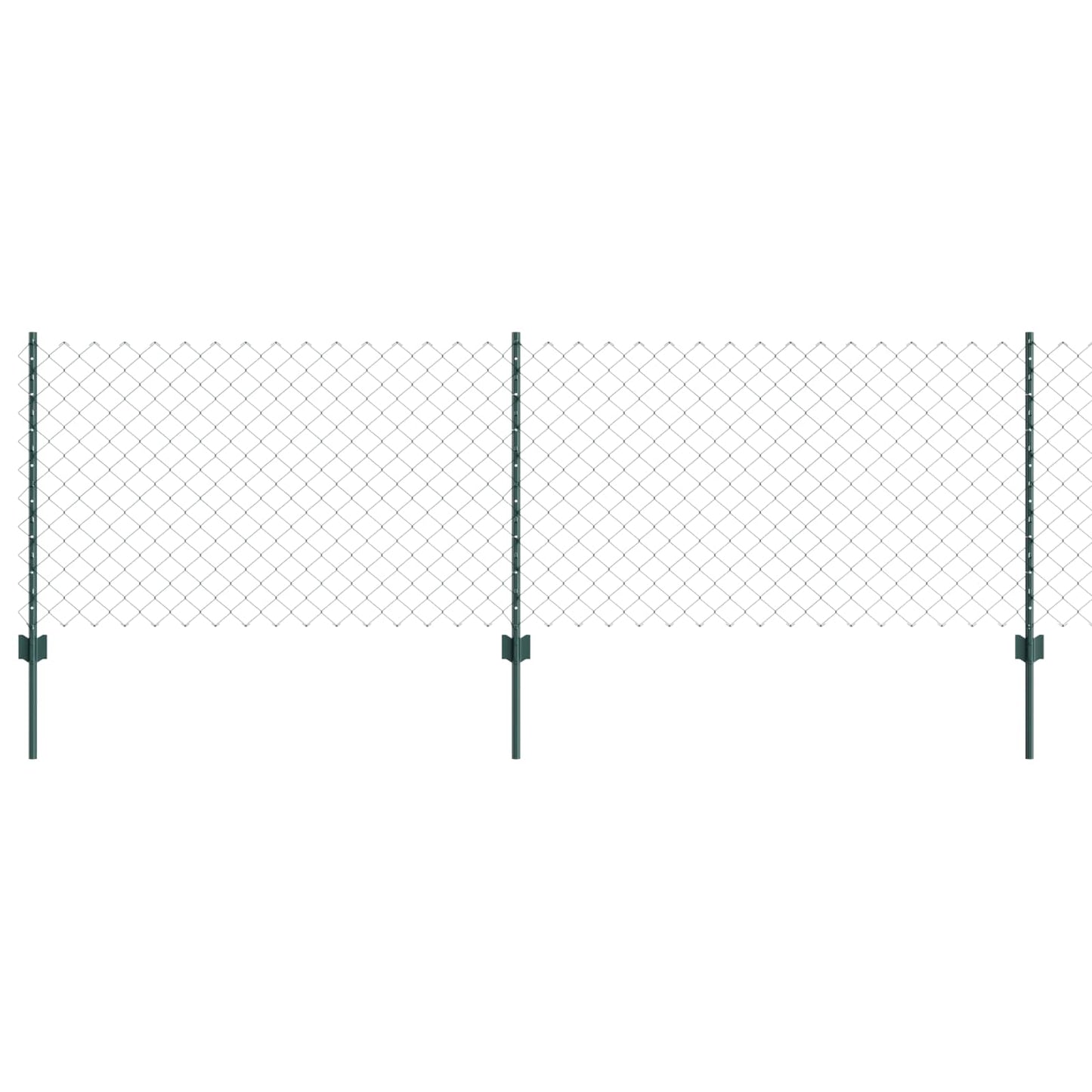 Chainlink Fence with Post 10 x 0.8 m PVC-Coated Steel Green