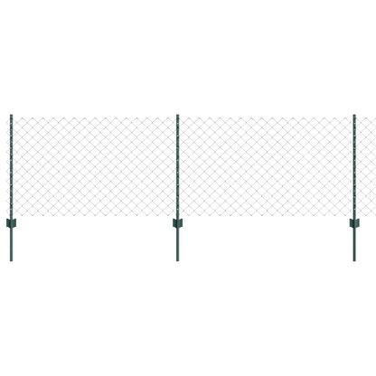 Chain Link Fence with Post 10 x 0.8 m (W x H) PVC-Coated Steel