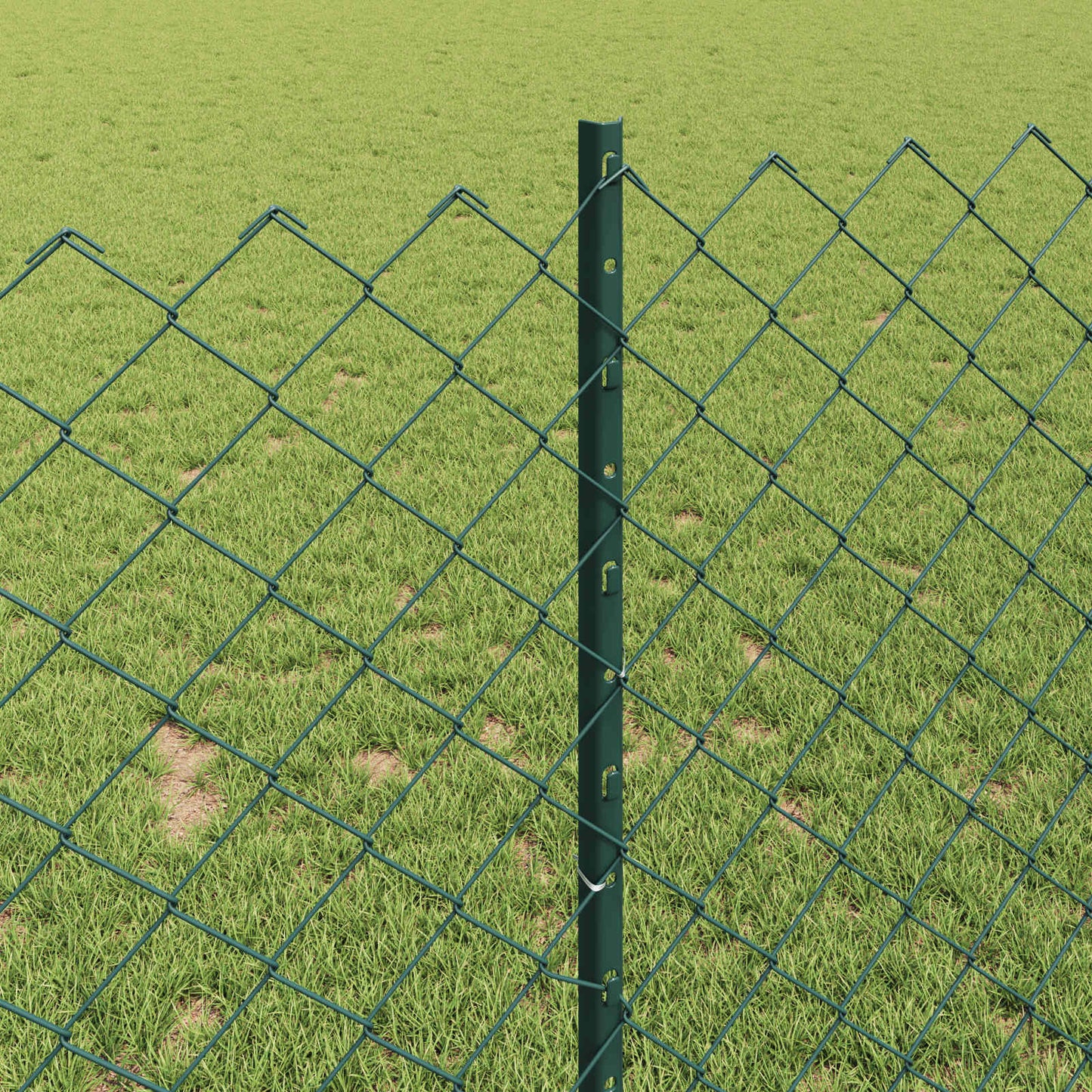 Chain Link Fence with Post 10 x 1 m (W x H) PVC-Coated Steel