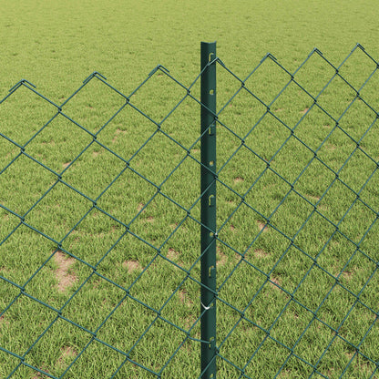 Chain Link Fence with Post 10 x 1 m (W x H) PVC-Coated Steel