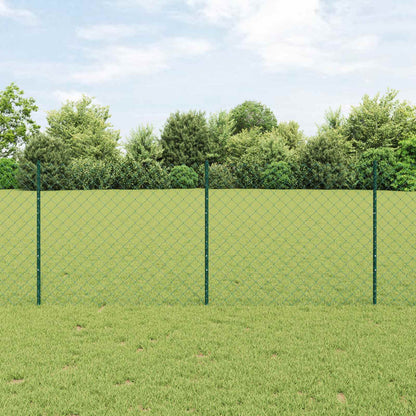Chain Link Fence with Post 10 x 1 m (W x H) PVC-Coated Steel