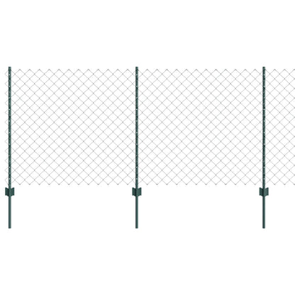 Chain Link Fence with Post 10 x 1 m (W x H) PVC-Coated Steel