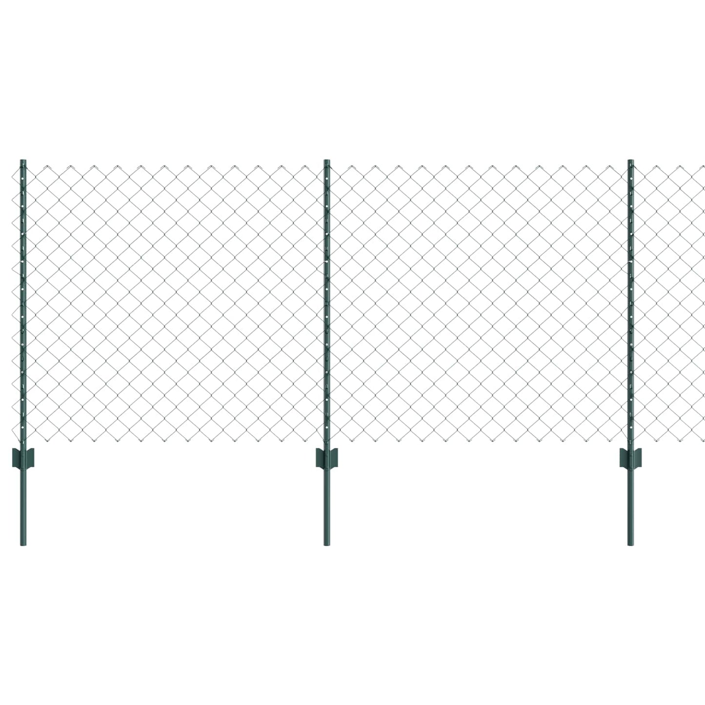 Chain Link Fence with Post 10 x 1 m (W x H) PVC-Coated Steel