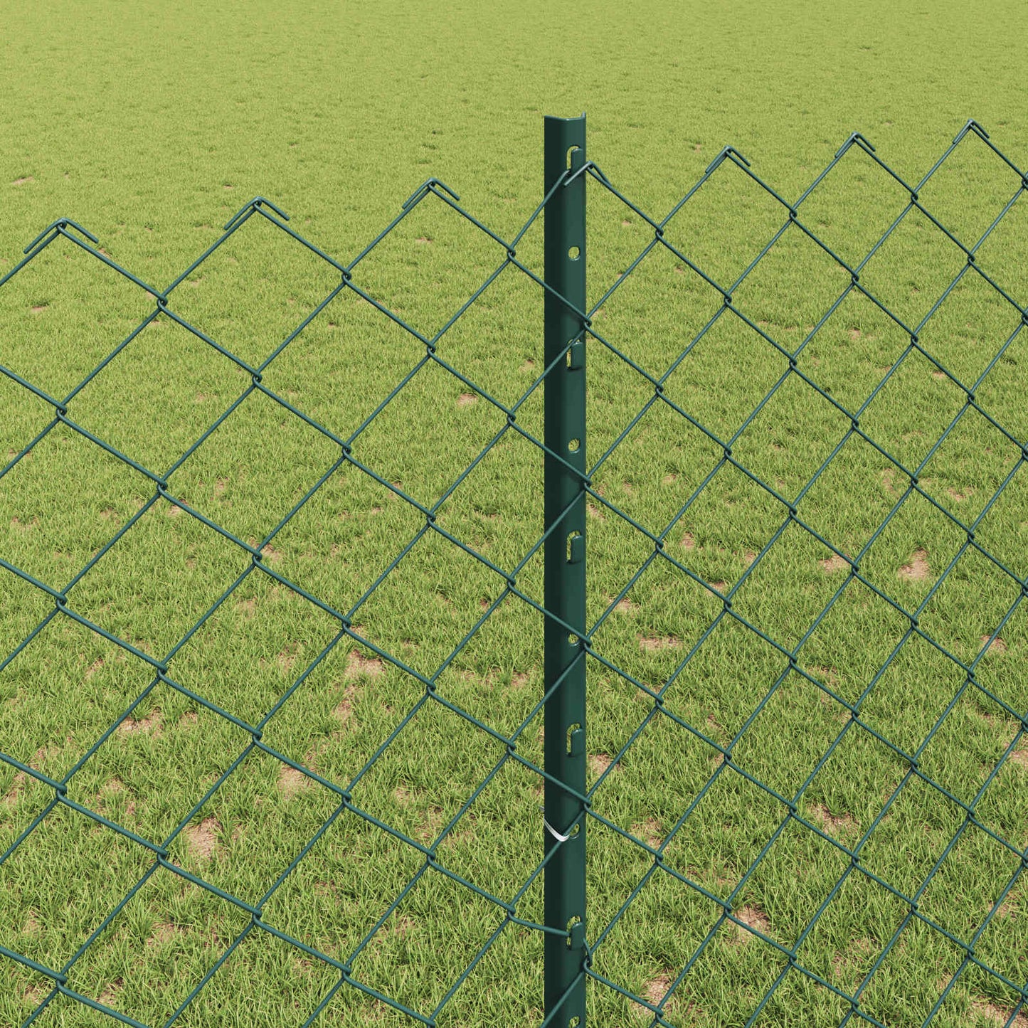 Chainlink Fence with Post 10 x 1.6 m PVC-Coated Steel Green