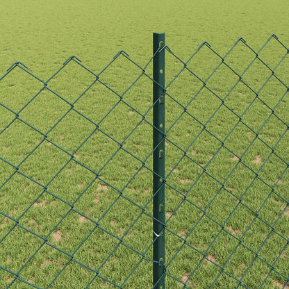 Chainlink Fence with Post 10 x 1.6 m PVC-Coated Steel Green