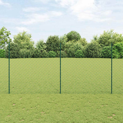 Chainlink Fence with Post 10 x 1.6 m PVC-Coated Steel Green