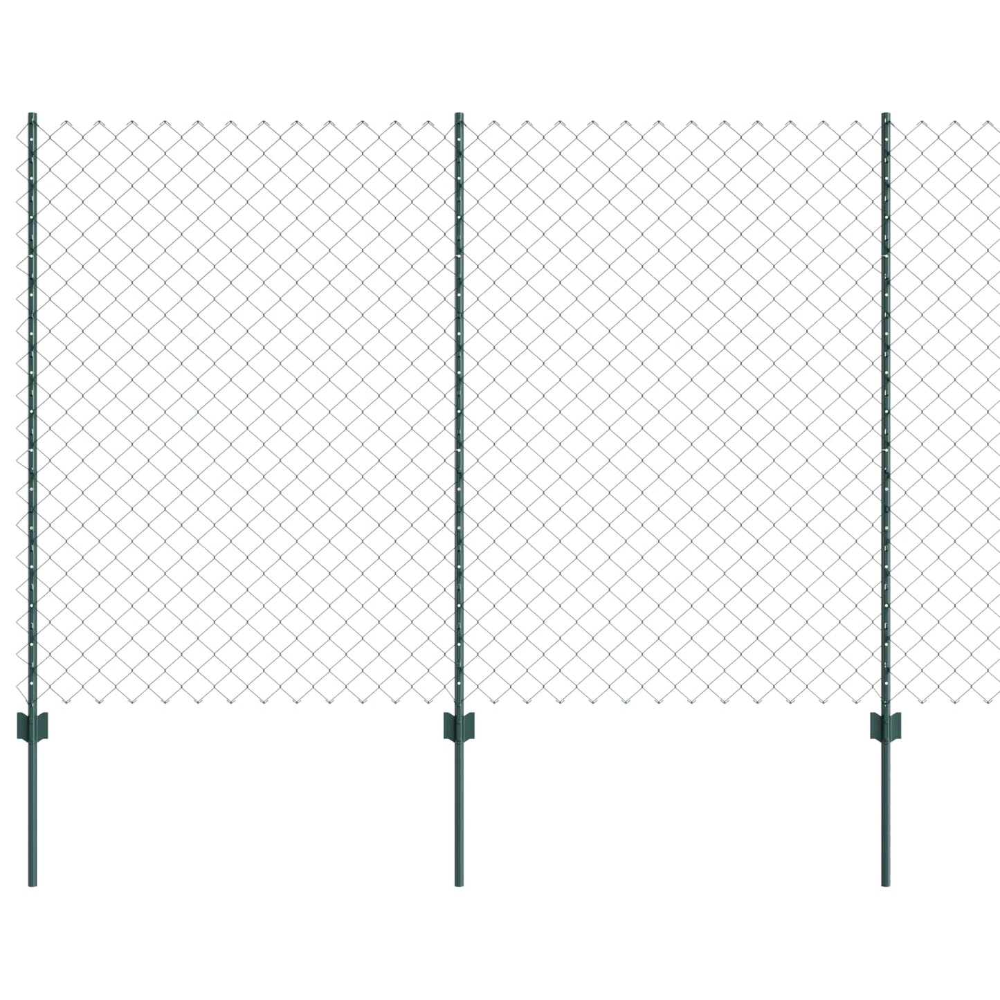 Chainlink Fence with Post 10 x 1.6 m PVC-Coated Steel Green