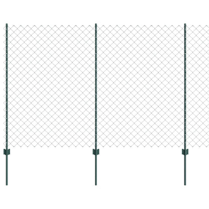 Chainlink Fence with Post 10 x 1.6 m PVC-Coated Steel Green
