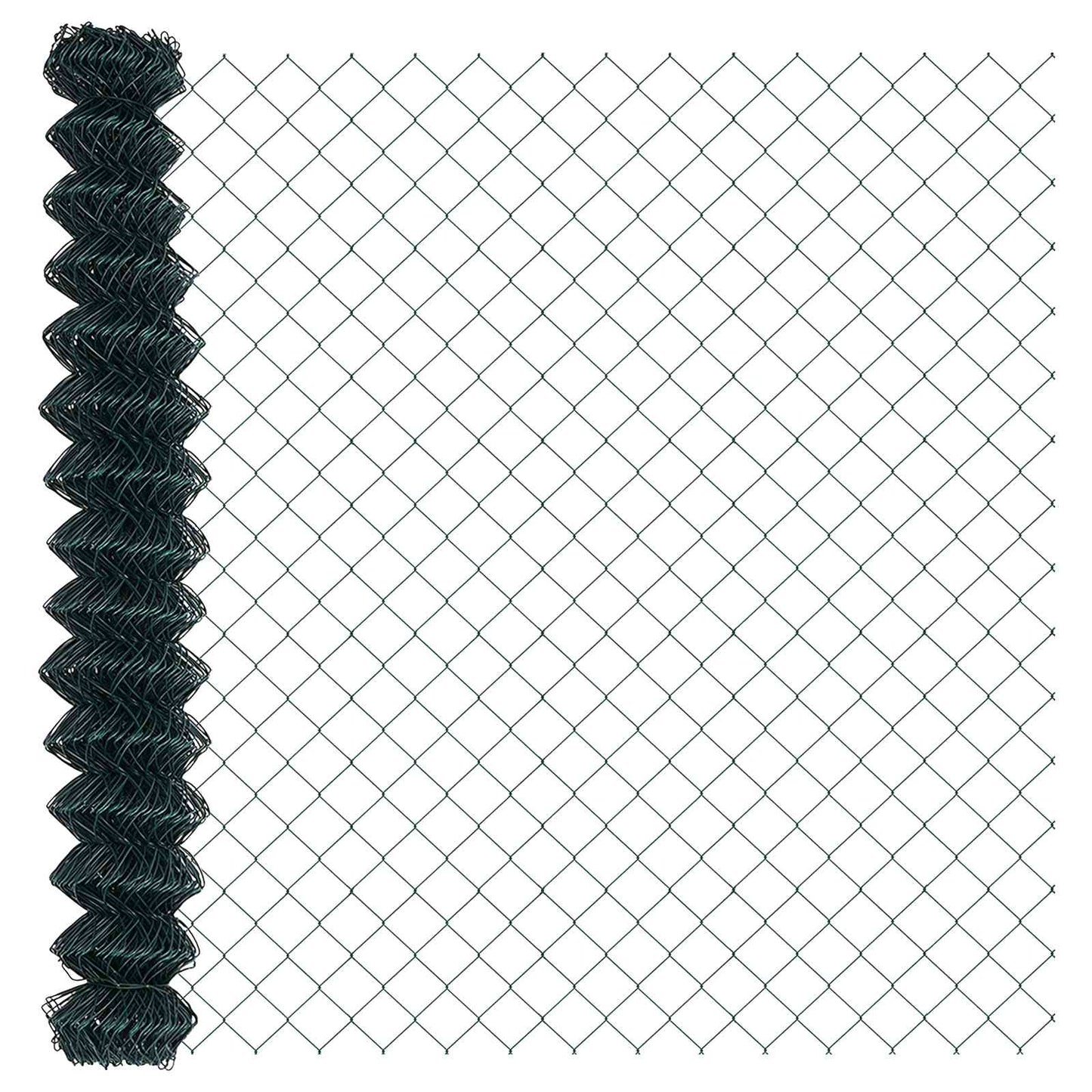 Chainlink Fence with Post 10 x 1.6 m PVC-Coated Steel Green
