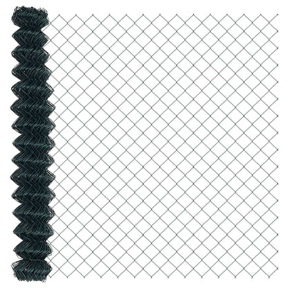 Chainlink Fence with Post 10 x 1.6 m PVC-Coated Steel Green