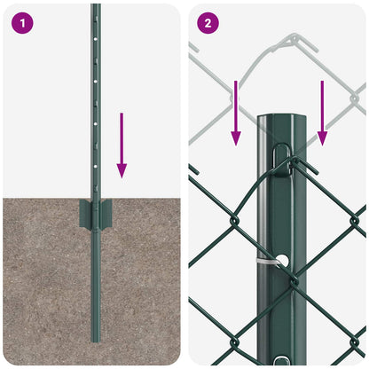 Fence with Post Green