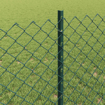 Chain Link Fence with Post 25 x 0.8 m (W x H) PVC-Coated Steel