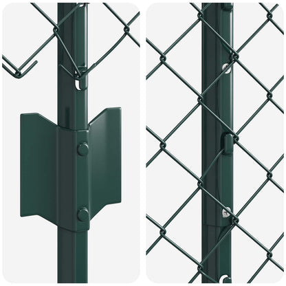 Chainlink Fence with Post 25 x 1 m PVC-Coated Steel Green Mesh