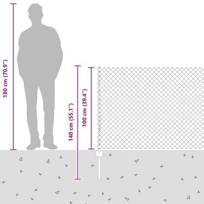 Fence with Post Green 1 x 25 m Steel and PVC