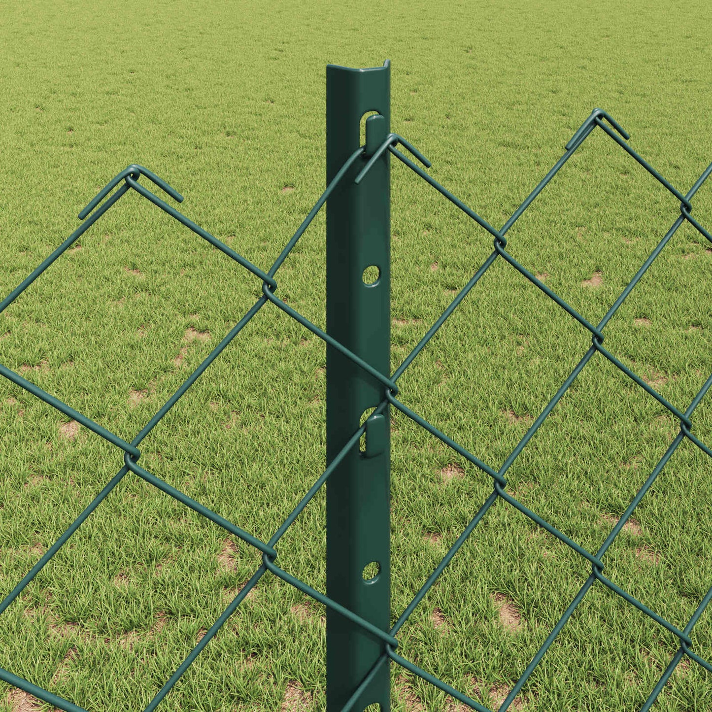 Chainlink Fence with Post 25 x 1.2 m PVC-Coated Steel Green