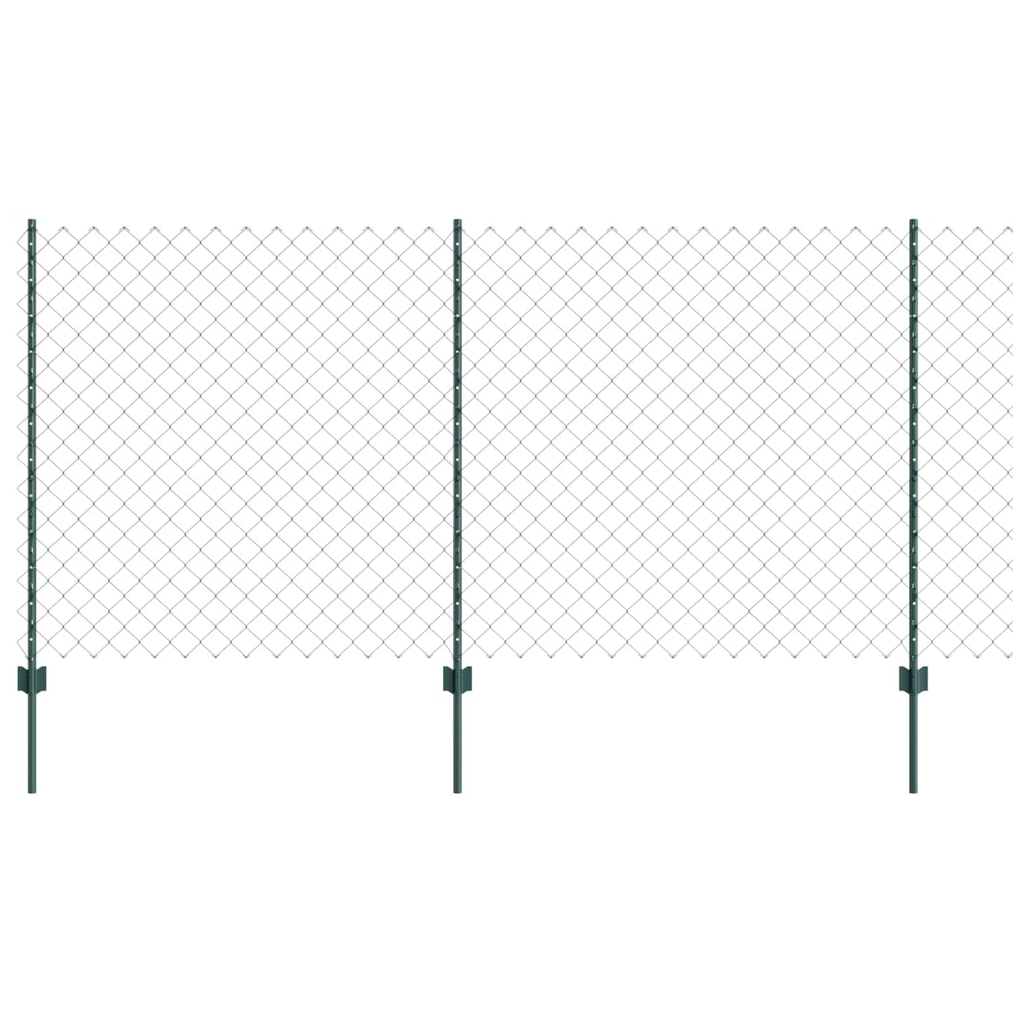 Chainlink Fence with Post 25 x 1.2 m PVC-Coated Steel Green