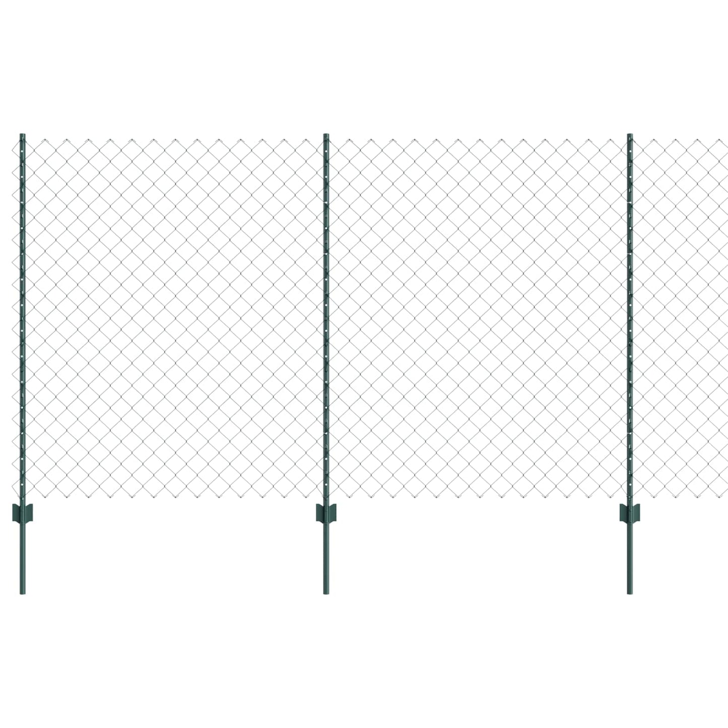 Chain Link Fence with Post 25 x 1.4 m (W x H) PVC-Coated Steel