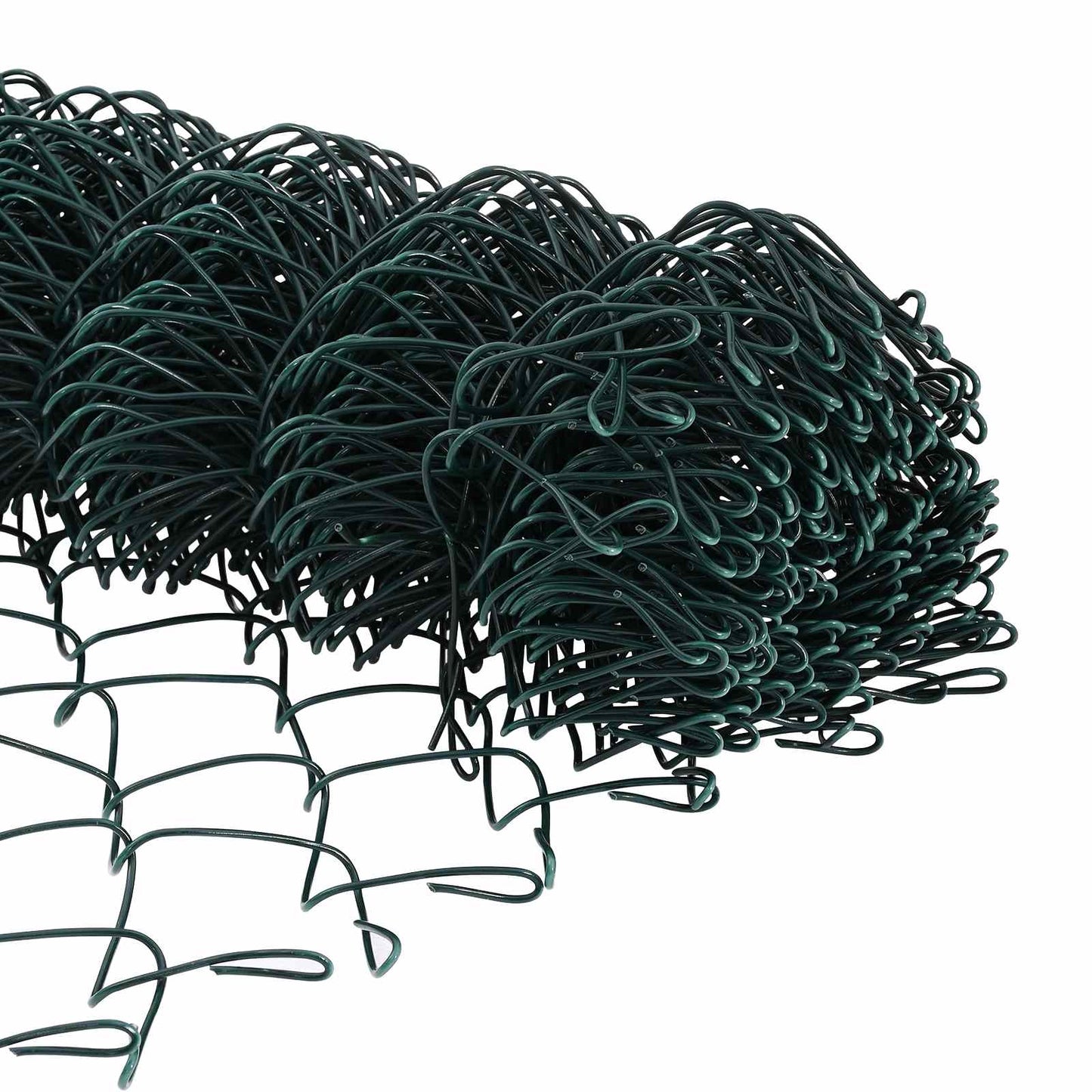Chainlink Fence with Post 25 x 1.6 m PVC-Coated Steel Green