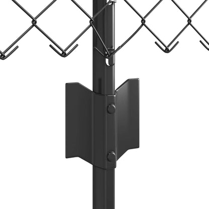 Chainlink Fence with Post 10 x 0.4 m PVC-Coated Steel Grey Mesh