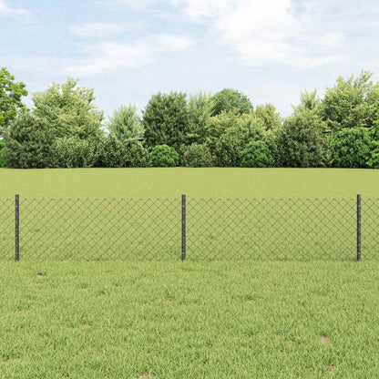 Chain Link Fence with Post 10 x 0.4 m (W x H) PVC-Coated Steel