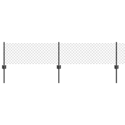 Chain Link Fence with Post 10 x 0.4 m (W x H) PVC-Coated Steel