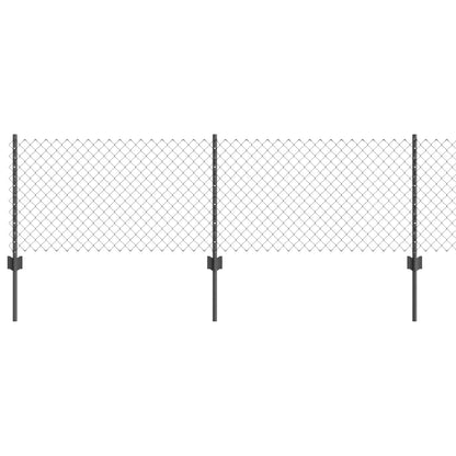 Chain Link Fence with Post 10 x 0.6 m (W x H) PVC-Coated Steel