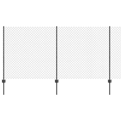 Chain Link Fence with Post 10 x 1.2 m (W x H) PVC-Coated Steel