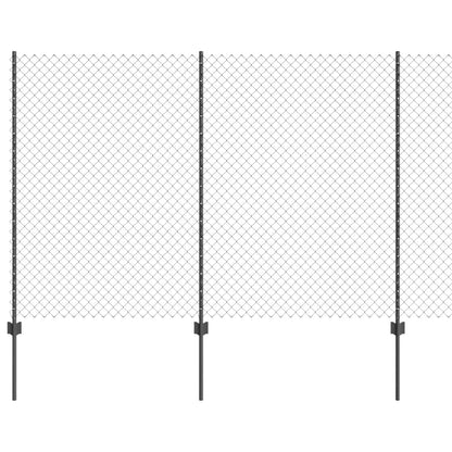 Fence with Post Grey 1.5 x 10 m Steel and PVC