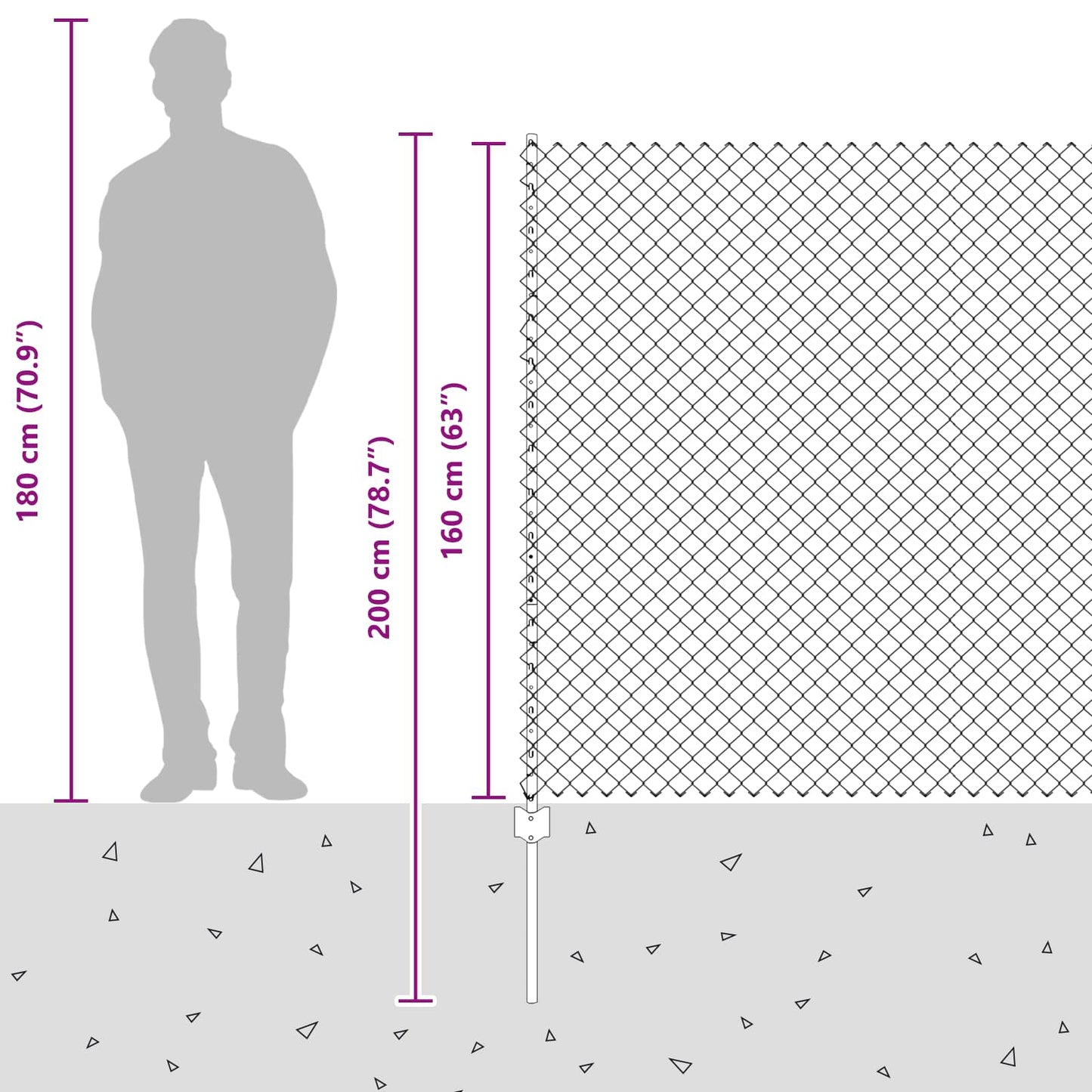 Fence with Post Grey