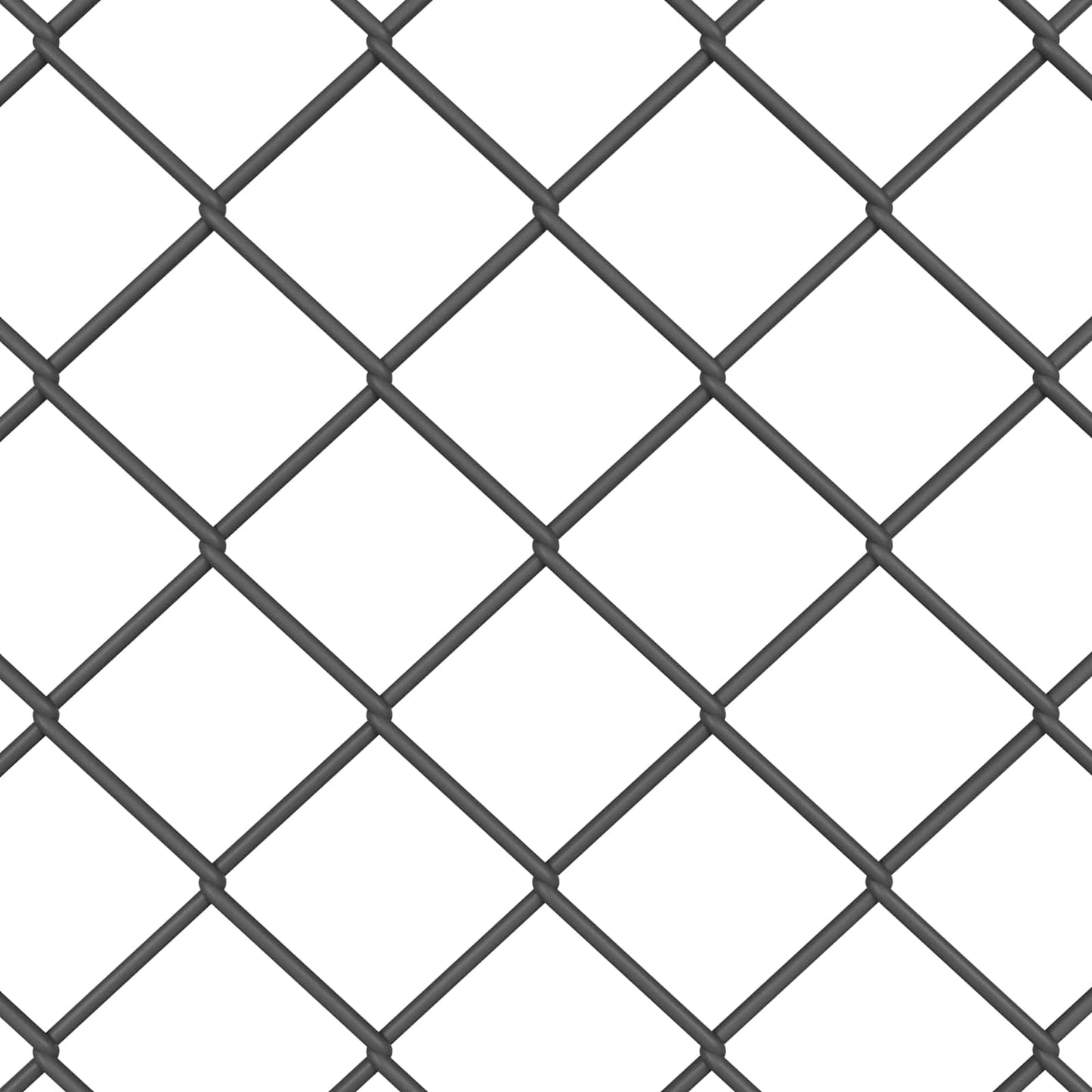 Chainlink Fence with Post 10 x 0.4 m PVC-Coated Steel Grey Mesh